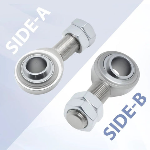 2 Pieces Steering Shaft Support Set With Three Quarter Inch Right Hand Thread Spherical Heim Joint And Jam Nut, Heavy Duty Steel Construction For Stabilized Steering And Easy Install, side view