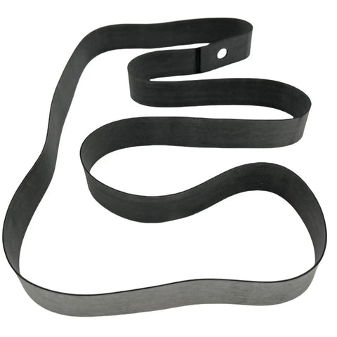 Heavy Duty Rubber Motorcycle Rim Strip 17 Inch By 1 Inch Protects Inner Tube From Spoke Nipples Durable Tire Rim Band shown flat
