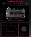 Engine Valve Cover For L4 1.4L 2013 2021 Encore 2011 2015 Cruze 2012 2020 Sonic 2015 2021 Trax 2011 2015 Volt With Oil Filler Cap Gasket And Bolts OEM Style 264968 Replacement display with components