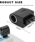 Knockout AC To DC Converter Turns 220V House Juice Into Smooth 12V Car Power With Zero Sweat Plug And Play Cigarette Lighter Adapter showing size and plug design.
