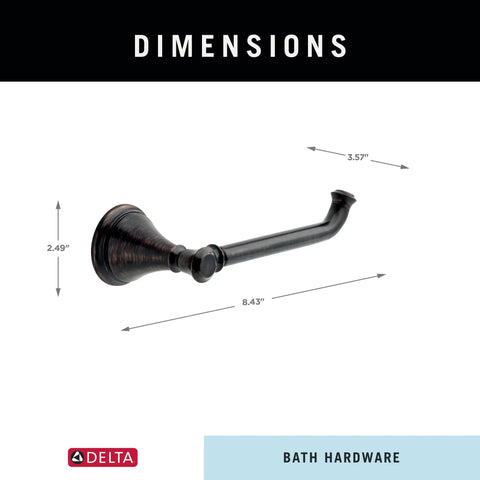 Dimensions of Venetian Bronze Single Post Toilet Paper Holder Wall Mount From Cassidy Bathroom Accessories Collection.