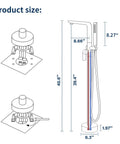 Diagram showing size and dimensions of Freestanding Brushed Gold Tub Filler Faucet With Hand Shower And Swivel Spout Floor Mounted Brass Tub Faucet Solid Brass Construction For Durability Wobble Free Mount Top Notch Bath Upgrade, highlighting 40.6 inch height with base measurements.