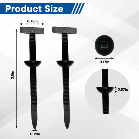 100 Pack Nylon Cable Tie Buckles Heavy Duty Snap Fit Zip Ties With Button Lock dimensions and features, size specifications shown