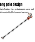 Heavy Duty Extension Pole Spray Gun With Pressure Feed Paint Sprayer And Adjustable Nozzle, showing long pole design for hard-to-reach areas.