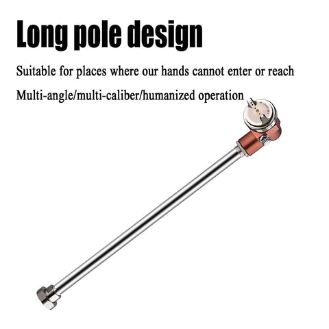 Heavy Duty Extension Pole Spray Gun With Pressure Feed Paint Sprayer And Adjustable Nozzle, showing long pole design for hard-to-reach areas.