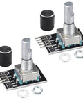 KY040 360 Degree Rotary Encoder Module With Knob Cap Pack Of 2 For Arduino And Raspberry Pi Projects Pro Grade Pulse Counting And Smooth Rotary Switch For Menu Navigation, 2 pcs