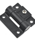 Front view of Adjustable Black Plastic Friction Positioning Torque Gate Hinge XK511 2B 1 Piece For Doors And Gates Smooth Self Closing Action