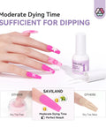 Dip Powder Base With Vitamin E And Castor Oil Ultra Adhesive Formula applied on nails with liner brush