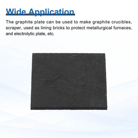 Front view of Rectangle Graphite Block For Melting, Casting And Electrolysis, High Purity Graphite Plate Sheet 20x20x1mm Black.