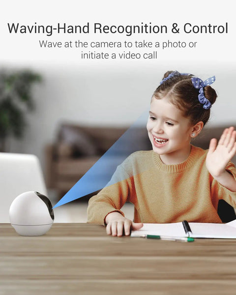 4MP Indoor Camera With Pan Tilt For Baby And Pet Monitoring, AI Human And Pet Detection, Wave Hand Recognition, Voice Activity Alerts, Starlight Color Night Vision, 2.4/5 GHz Dual Band WiFi, C6