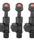 Three durable G3/8 DN10 spray nozzles for agricultural irrigation, pro grade sprayer accessories with heavy duty plastic construction.