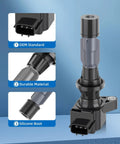Close-up of ignition coil details for Full Set Of 4 Ignition Coils And 4 Iridium Spark Plugs For Mazda 3 3 Sport 6 CX7 MX5 Miata 2006 2013