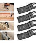 32mm HSS Oscillating Saw Blade Pack for Wood Plastic Soft Metal with Built In Depth Markers, cutting wood and metal