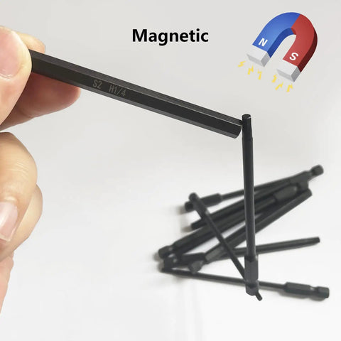 Metric Hex Shank Drill Bit Set With Magnetic Tips, 10-Piece Dope S2 Alloy Steel Bits For Drilling And Fastening, 4 Inch Length, Industrial-Grade Durability, Compatible With Most Drills And Impact Wrenches, Precision Ready
