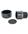 3/4 NPT Hydraulic Breather Cap Polyethylene Vent Cover For Hydraulic Tanks And Oil Reservoirs Black Built To Last With 40 Micron Filter Element For Heavy Duty Equipment, showing cap, threaded section, and filter.