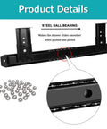 Heavy Duty Ball Bearing Drawer Slides For Under Desk Keyboard Tray showing steel ball bearings and smooth track details.
