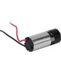 6mm micro DC gear motor with metal body and red/black wires, black end cap