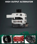 Bolt-On Alternator Replacement For Ford F-150 2009 2010 4.6L 5.4L V8 Expedition 2009 2010 5.4L Lincoln Navigator 2009 2010 5.4L 12V 150 Amp CW Pulley S6 displayed with details.