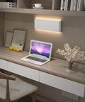 Matte White Up And Down LED Vanity Light For Bathroom Wall Mount 15.75 Inch Modern Fixture Warm 3000K Glow above desk