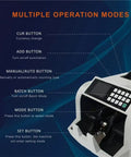 H-6100 Mixed Denomination Money Counter With Value Counting, back loading cash counter operation modes and buttons.