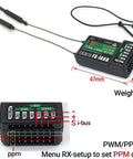 Six Channel 2.4GHz RC Transmitter And Receiver Set With AFHDS 2A Sky Radio Control System for FPV, showing FS IA6B module dimensions.