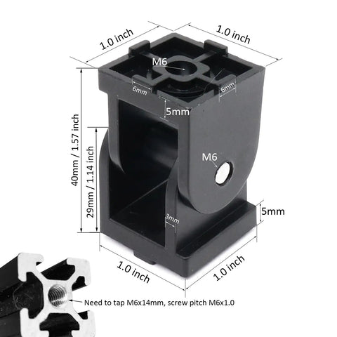 4 Pack Black Aluminum Extrusion Pivot Hinge Sets With Swivel Degree Brackets And Hardware For 1010 1020 2525 T Slot Profiles Includes Handles Screws And Nuts For Easy 1x1 Inch Frame Assembly, 1 inch black aluminum pivot hinge dimensions