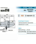 Crank Up Your Machine Shop With This Heavy Duty Killer Bt40 High Speed Spindle Adapter Featuring Water Cooled Quiet Bearings For Smooth Milling And Engraving Work, detailed technical diagram of HES810-BT40 spindle motor specifications.