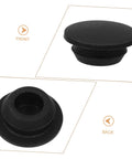 Get This Sweet Silicone Screw Plug Kit With A Cool Slot Design For Furniture And Cabinets And Ensure It Stays Put While Adding Style To Home Decor Today. black silicone screw hole plug, front and back view, for furniture and cabinets