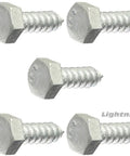 Hot Dipped Galvanized Lag Bolts 1/2 By 10 Inch A307 Alloy Steel Set Of 100, close-up of multiple bolts.