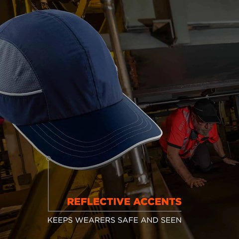 Safety Bump Cap Baseball Style Hat With Long Brim For Comfortable Head Protection Removable High Density Shell