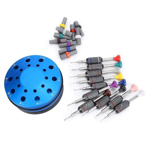Precision Screwdriver Set For Electronics Repair With High Torque 10 Piece Professional Tool Kit and Rotating Stand