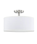 Fabric Drum Shade Semi Flush Mount Ceiling Light With PS Diffuser Off White Fabric Brushed Nickel Finish Modern Vibe