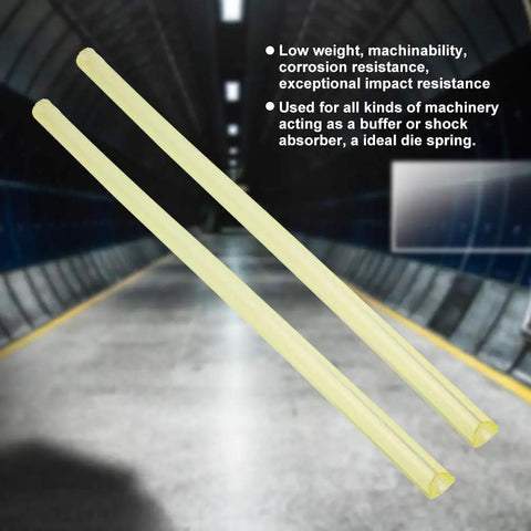 Heavy Duty Polyurethane Round Hollow Rod Yellow 20-40mm Outer Diameter 8mm Bore 500mm Length Built To Last For DIY Projects Prototyping And Light Industrial Use, yellow hollow rods