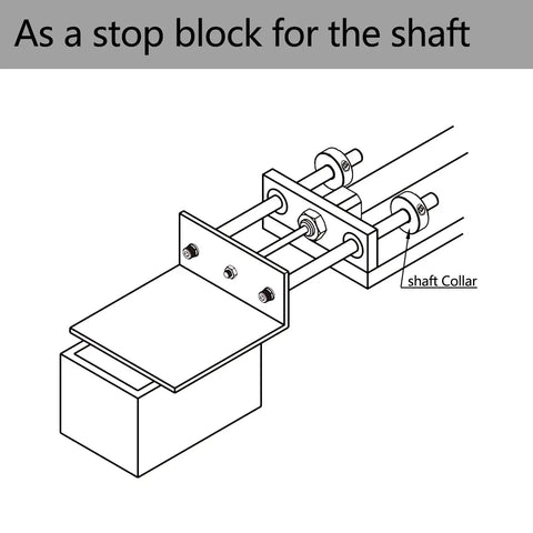 Diagram of 4 Pack Aluminum Alloy Shaft Collars With 6mm Bore used as a stop block in CNC machine tools, highlighting positioning use.