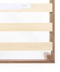 Queen Platform Bed Frame Low Profile Solid Pine Wood Rock Solid Heavy Duty 1000 Pound Capacity Noise Free Wooden Slats side view showing sturdy slats.