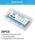 M6 Beefy Stainless Steel Socket Head Cap Screws Set 304 Grade Fully Threaded 40 45 50 55 60mm Lengths Hex Allen Drive Kit