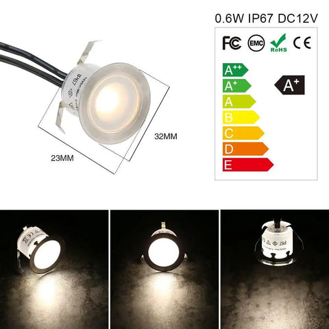 16 Pack Recessed LED Deck Lights 32mm Step Lights Outdoor Waterproof 12V Low Voltage Landscape Lighting details