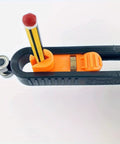 Precision Contour Scribe Tool With Lock Pin Slick Woodworking Measuring Ruler showing pencil holder and adjustment feature.