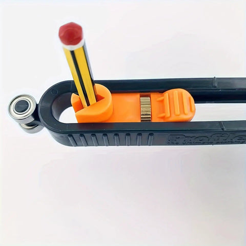 Precision Contour Scribe Tool With Lock Pin Slick Woodworking Measuring Ruler showing pencil holder and adjustment feature.
