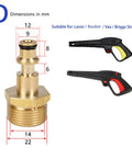 Super Easy Copper Quick Connect Hose Fitting Repair Kit Converts M22 Female To Fast Lock Adapter For Lavor Pressure Washer And Garden Watering Gear, brass, 22 mm