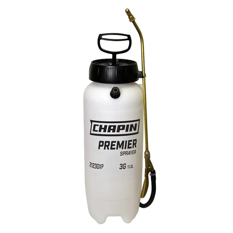 3 Gallon Premier Pro XP Poly Tank Sprayer Fertilizers Weed Killers Pesticides With Brass Wand Shut Off Adjustable Brass Nozzle