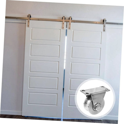 Two Pack Stainless Steel U Groove Pulley Track Roller With Double Bearings used on white sliding door hardware
