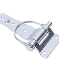 Heavy Duty Detachable Steel Trailer Door Hinges With Zinc Plating Rock Solid Rust Proof close-up view with pivot and mounting holes.