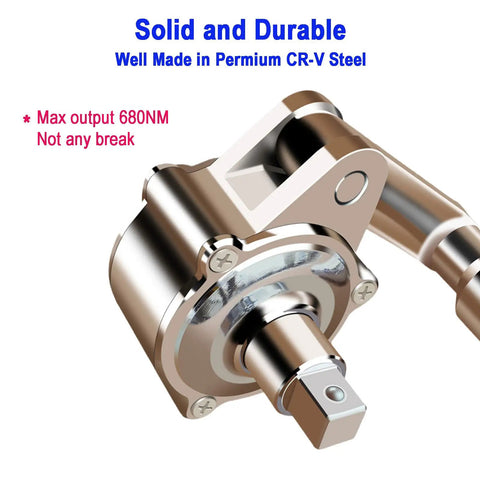 Close-up of Beefy 1/2 Inch Drive Torque Multiplier Wrench Set For Lug Nut Removal With 1:16 Gear Ratio Delivers 680 NM Labor Saving