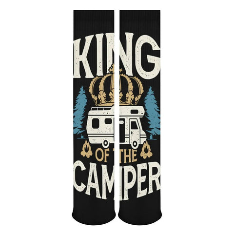 Five Pack Fatigue Relief Compression Stockings Mid Calf Socks with camper and crown design