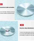 Double Layer Quiet Bearing Lazy Susan Turntable With Tempered Glass Edge, aluminum base detail, smooth rotating plate in kitchen use
