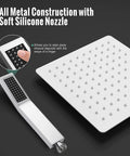 All Metal rain shower head and handheld combo with soft silicone nozzles, Built To Last High Pressure All Metal Rain Shower Head With Handheld Combo.