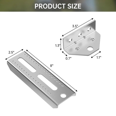 8 Piece Galvanized Swivel Boat Trailer Bunk Brackets Kit For 2x4 Crossmembers, Easy Install Top Bunk Brackets, Adjustable To Match Hull Angles For Ski Boats, Fishing Boats, And Sailboats, Heavy Duty Marine Trailer Accessory