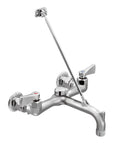 Heavy-Duty Commercial Wall Mount Two-Handle Sink Faucet With Vacuum Breaker Solid Cast Brass Construction Tamper-Resistant Design