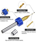 Diagram of Ten Piece PCB Drill Bit Set 0.3mm Titanium Coated Carbide Micro Twist Bits With One Eighth Inch Shank, showing features.